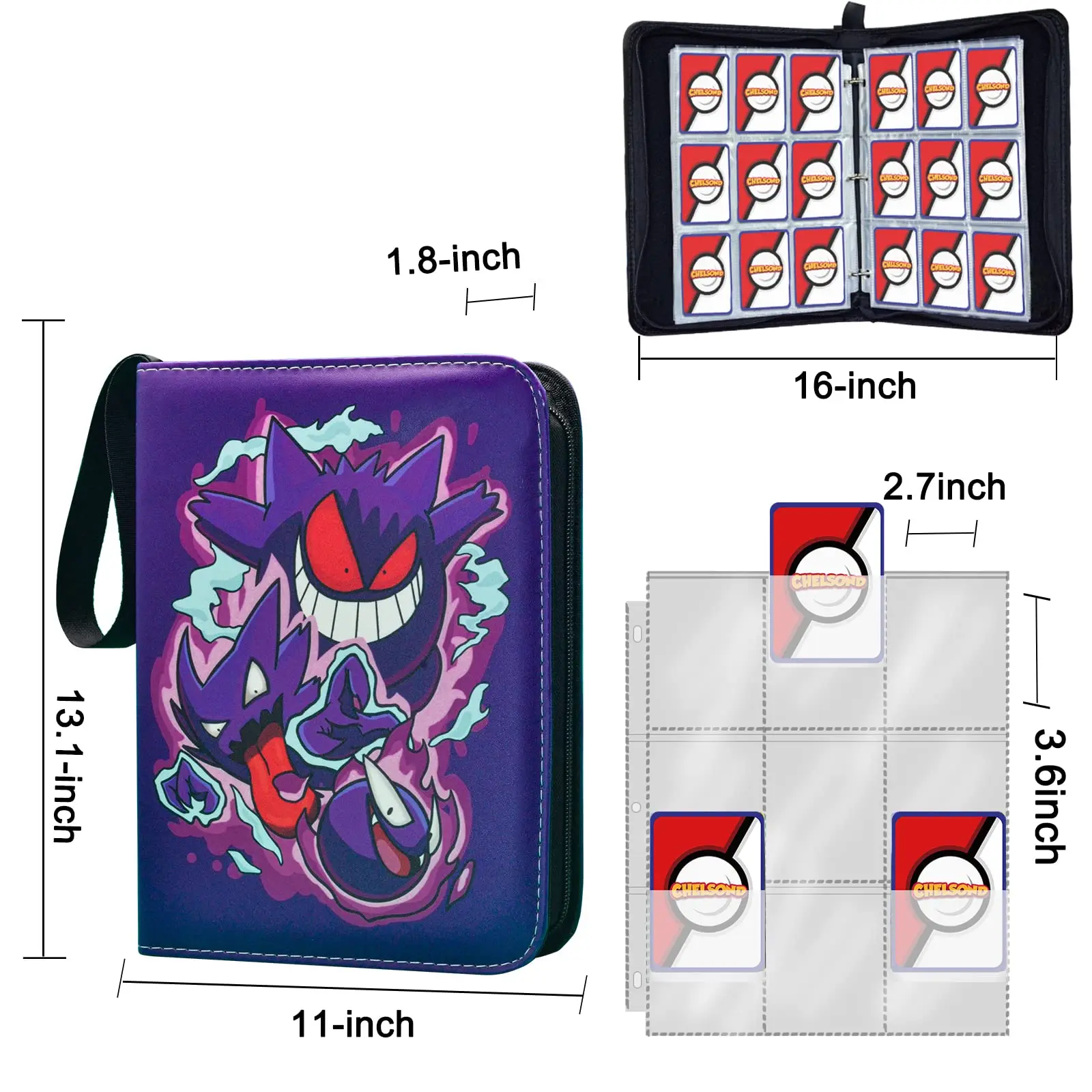 mini anime girls dragon ball z gengar mewtwo eevee charizard pikachu hockey display storage album book binder for trading cards