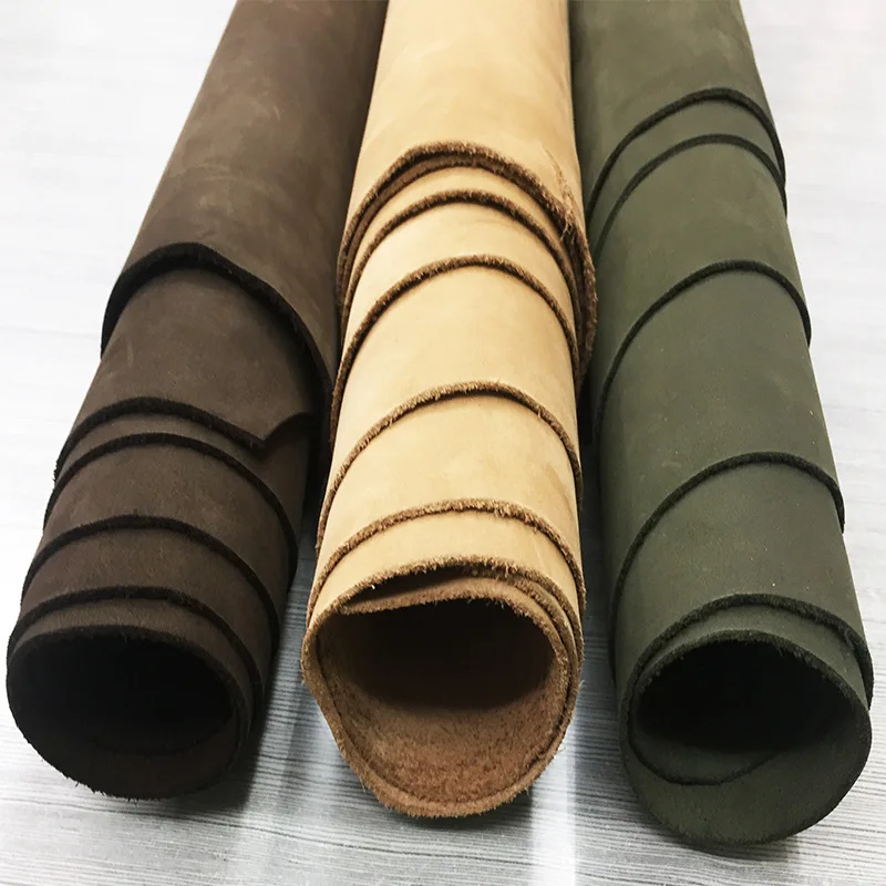 100 colors in stock 1.6-1.8MM thick Nubuck cow leather genuine leather