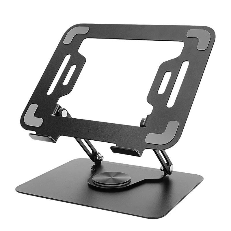 Universal 10-17inch 360 Rotating Dual Arms Angle Height Adjustable Foldable Riser Laptop Metal Stand