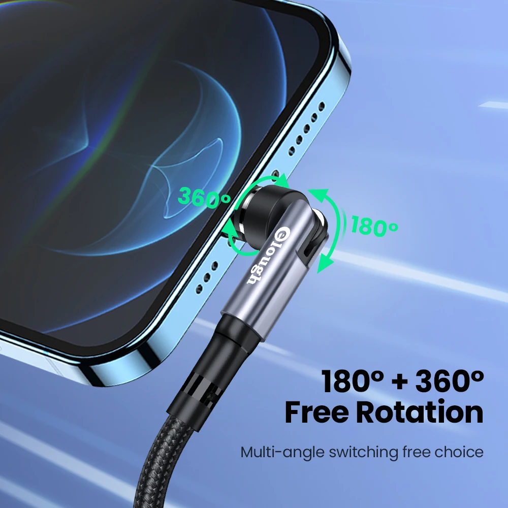 Elough wholesale mobile accessories 540 degree magnetic wire cabo magnetico luminoso 3 in 1 usb charger cable