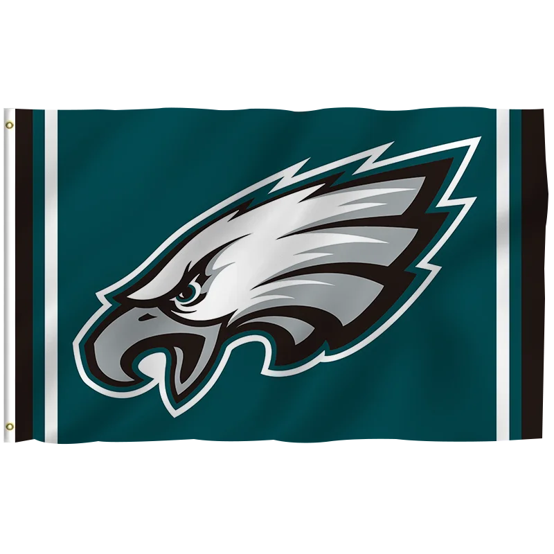 In Stock All  Football Team Flag 3x5ft High Quality Custom Design Philadelphia Eagles Kelly green Fan 100% Polyester Sports Nfl
