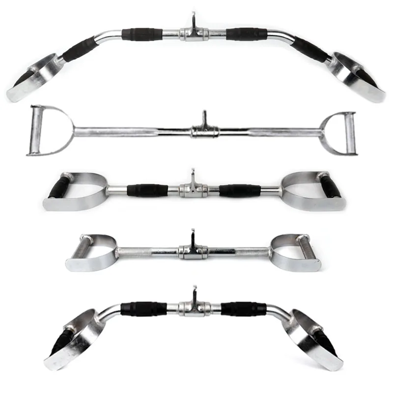Cable Machine Attachment V-Bar Stirrup Handle Straight Bar Revolving Bar Tricep Rope Pull Down Rope Ankle Strap
