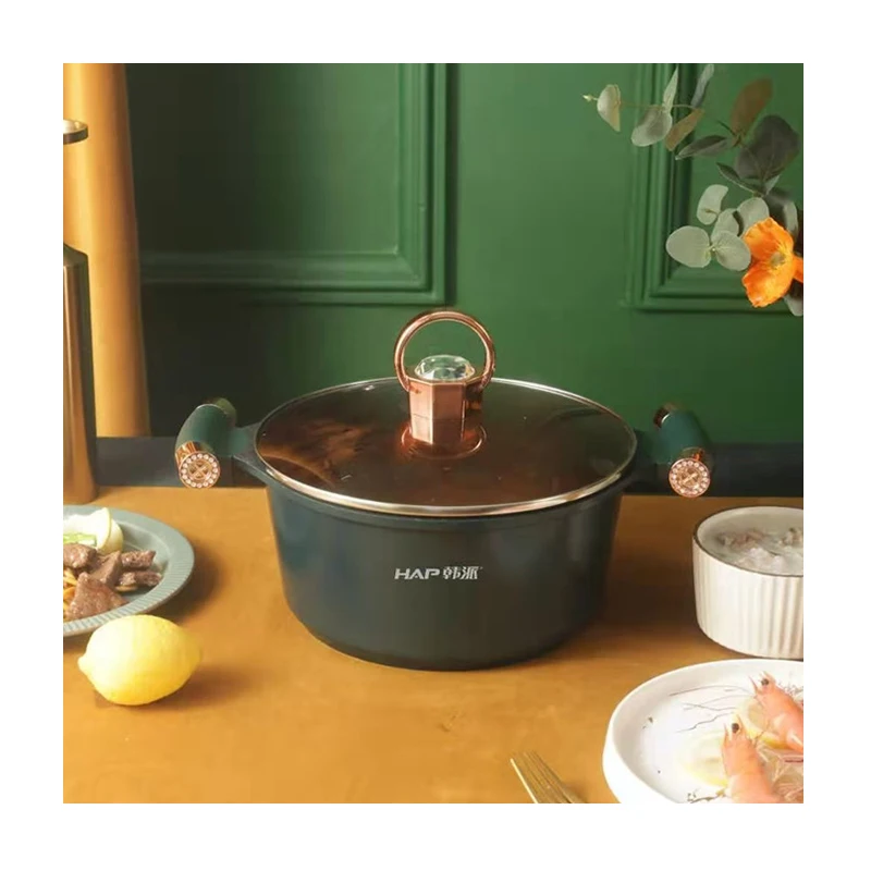 Новая модная Индуктивная Роскошная Алмазная посуда кухонный горшок для
