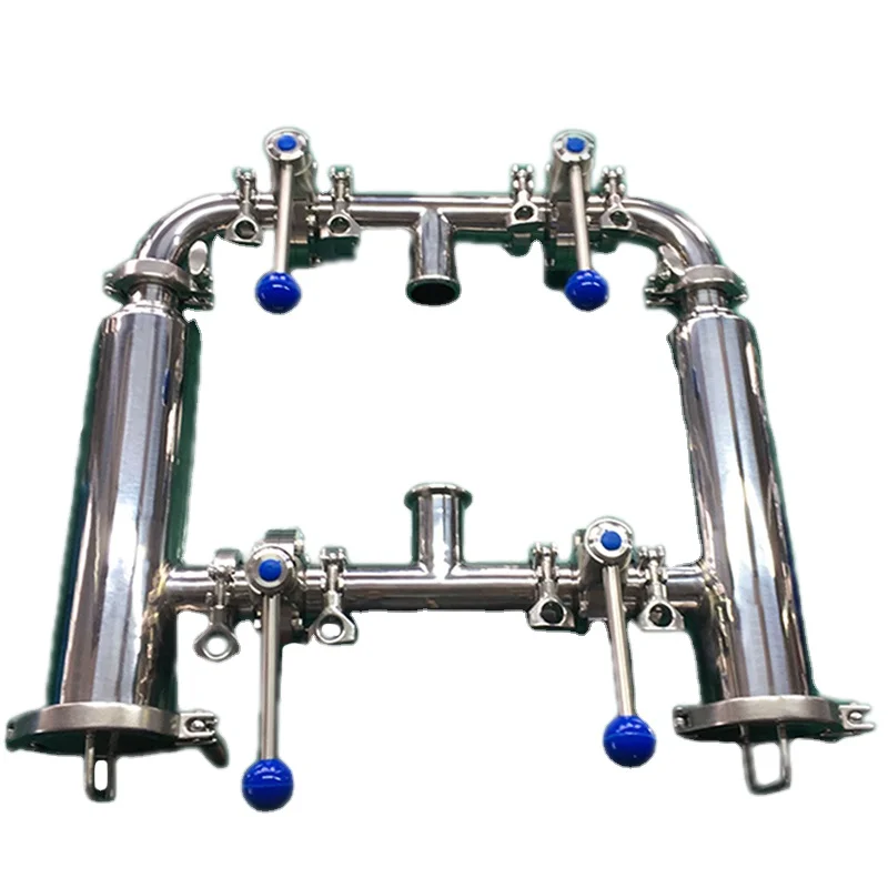 Complete Set Chemical Industry Filter 0.1um Liquid Gas Stainless Steel Tank Vessel Sanitary Duplex Filter