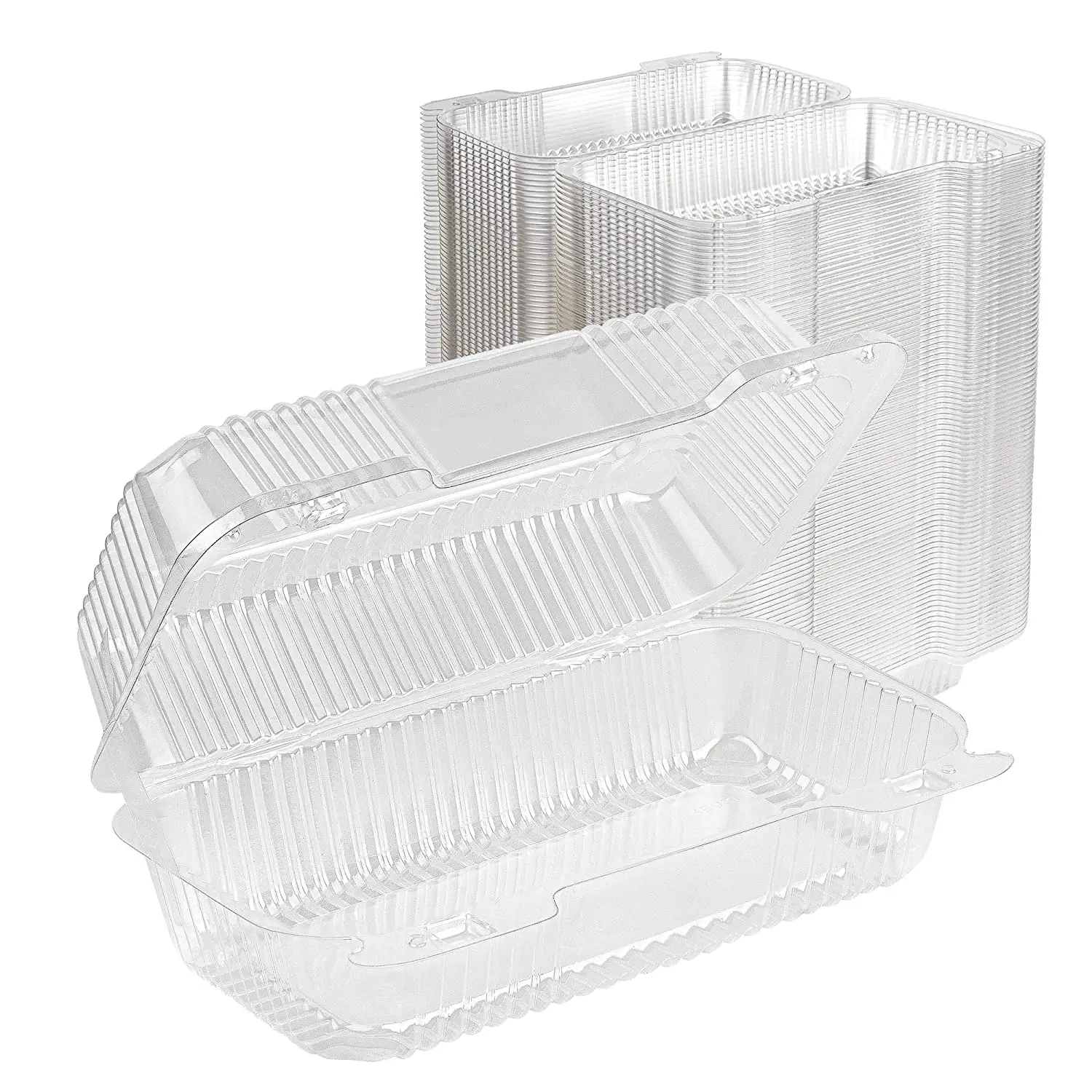 Customize Clear hinged fruit packaging Clamshell Blister frozen Food Packaging Tray PET packaging box disposable containers