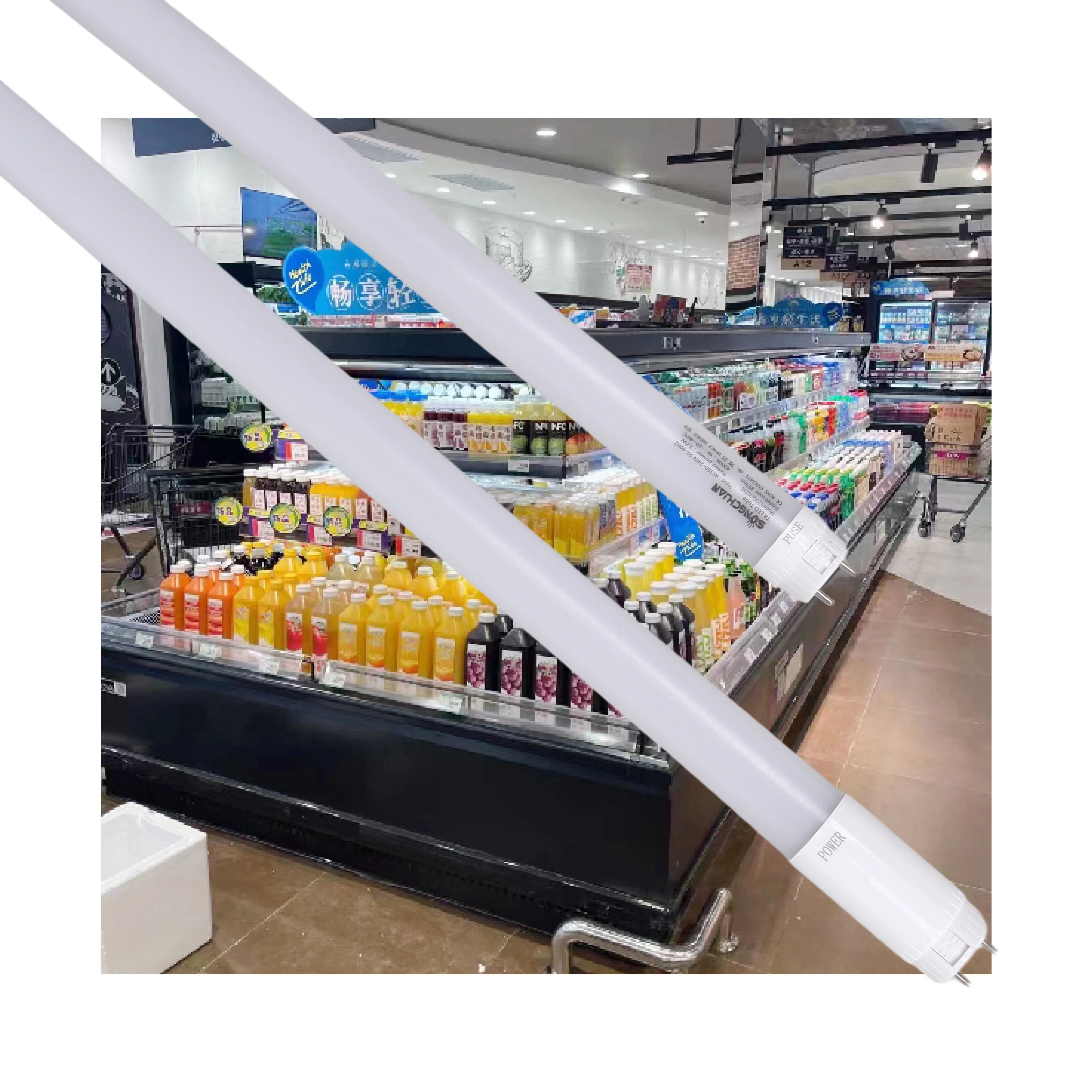 Китайская заводская цена, 6 Вт, холодный белый свет T8, счетчик мяса, Светодиодная трубка для ювелирного магазина