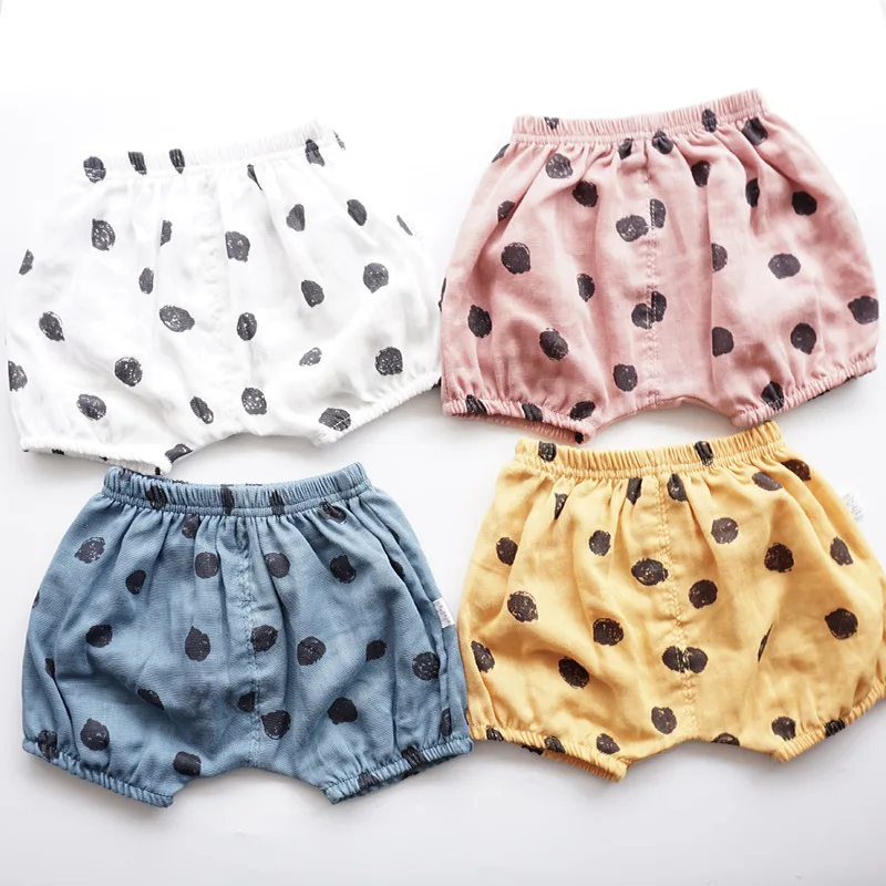 Newborn Unisex Baby Boy Girl Cotton Linen Bloomer Shorts Carton Loose Harem Shorts Basic Diaper Cover Training Pants