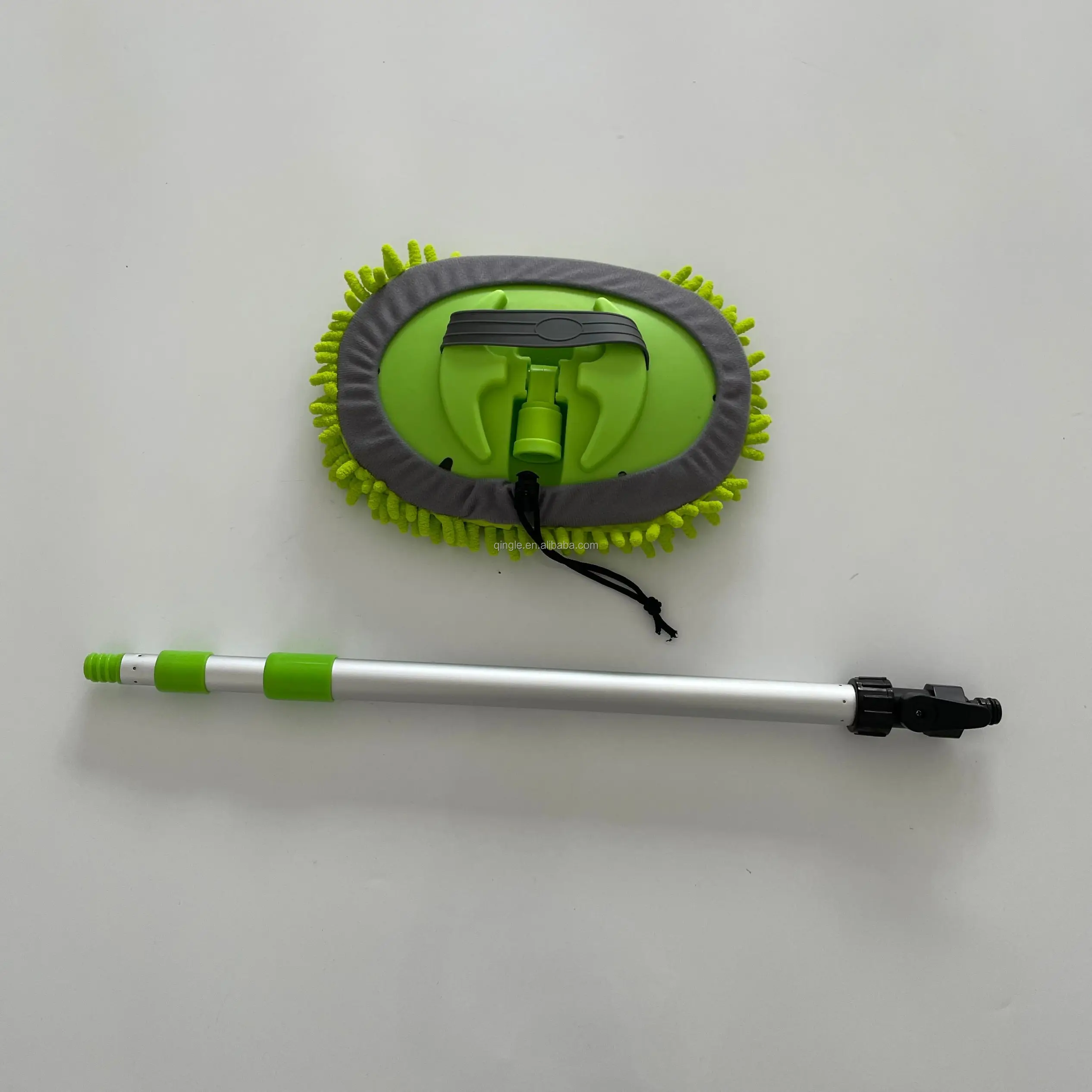 Qingle  Chenille car wash mop with Water Flow Through Telescopic aluminum  handle  extension  Pole for  Bus Wash Brush