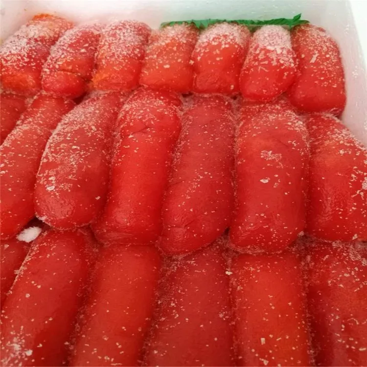 Pollock Fish Roe Seasoned Red FROZEN from CN;LIA Whole Shape Mackerel Box Packaging Normal Salty Sushi 1 Kg HACCP/KOSHER/ISO IQF