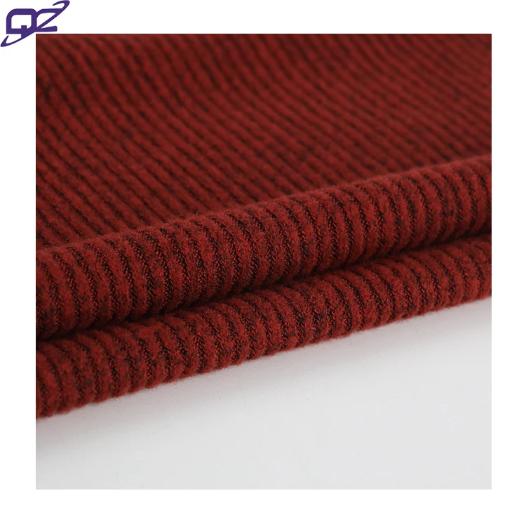 Sustainable Soft Stretch RTN Viscose Polyester brushed Hacci Knit 2x2 Rib fabric for clothes tops women casual dress