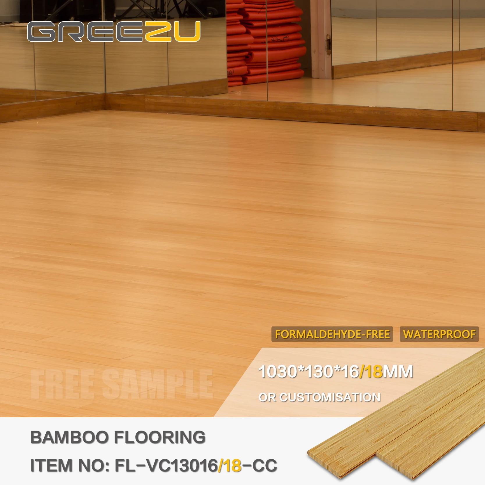 High Compressive Strength Bamboo Flooring Customized Color Horizontal Bamboo Floor Stable Bamboo Flooring Interior