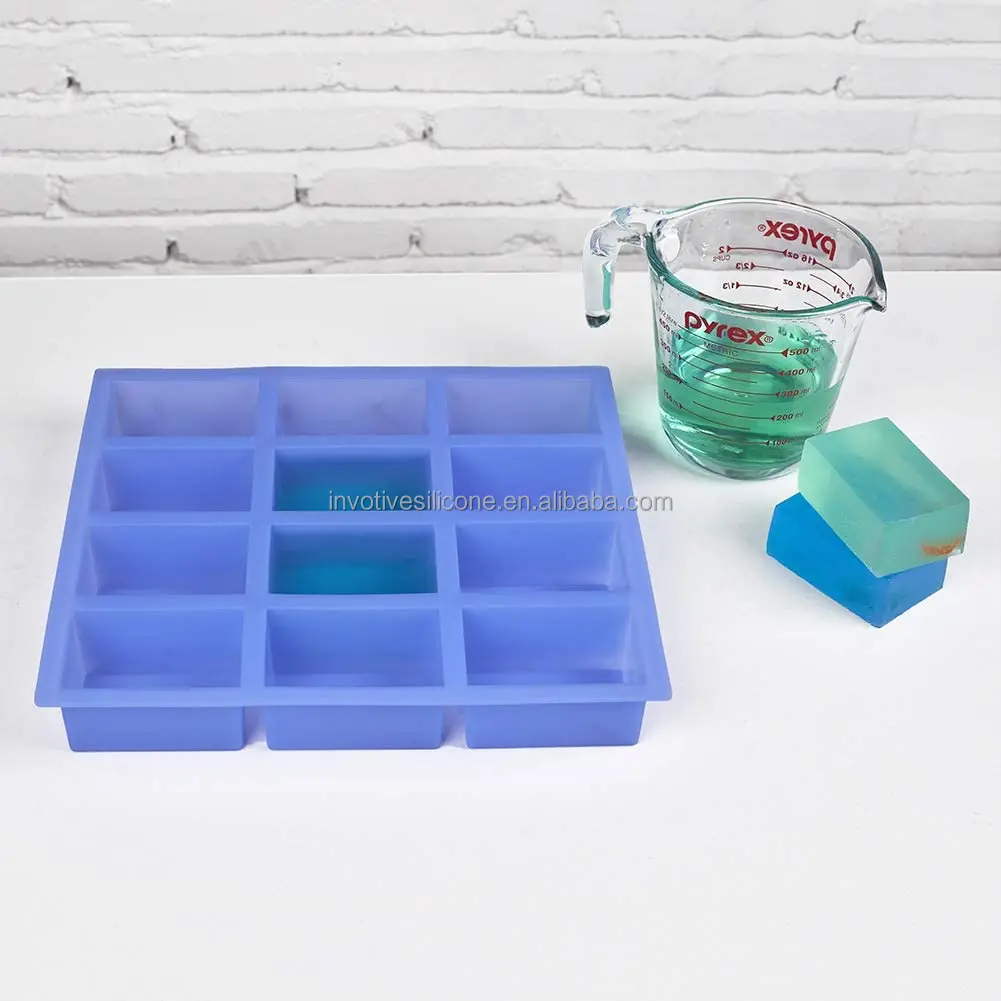Soap Mold Cavity Handmade Rectangle Silicone 12 Custom Logo Moulds Cake Tools Moule Silicone Moule En Silicone Pour Savon 500pcs
