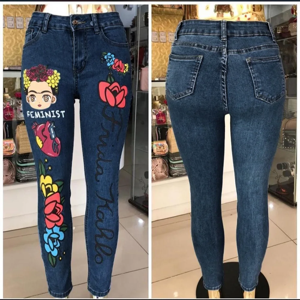 Custom Street Trend Fashion Skinny Worn Out Little Pants Lettered Jeans Women Zipped Button Denim Shorts