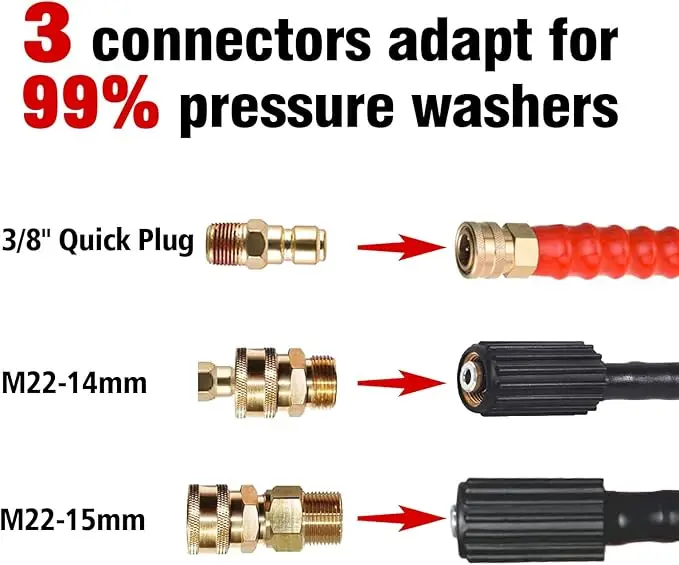 24ft Pressure Washer Extension Wand Cleaner Heavy Duty Telescopic Power Washer Wand Spray Gun Extension Pole Lance