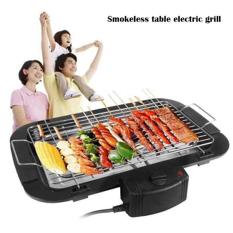 Smoke free indoor barbecue table electric grill