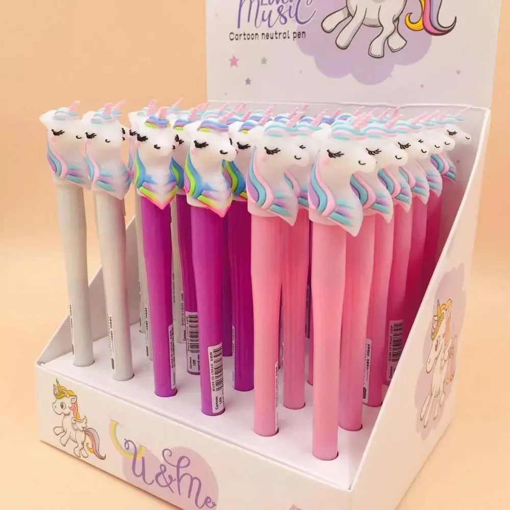 Детская шариковая ручка со светодиодной подсветкой и милым единорогом