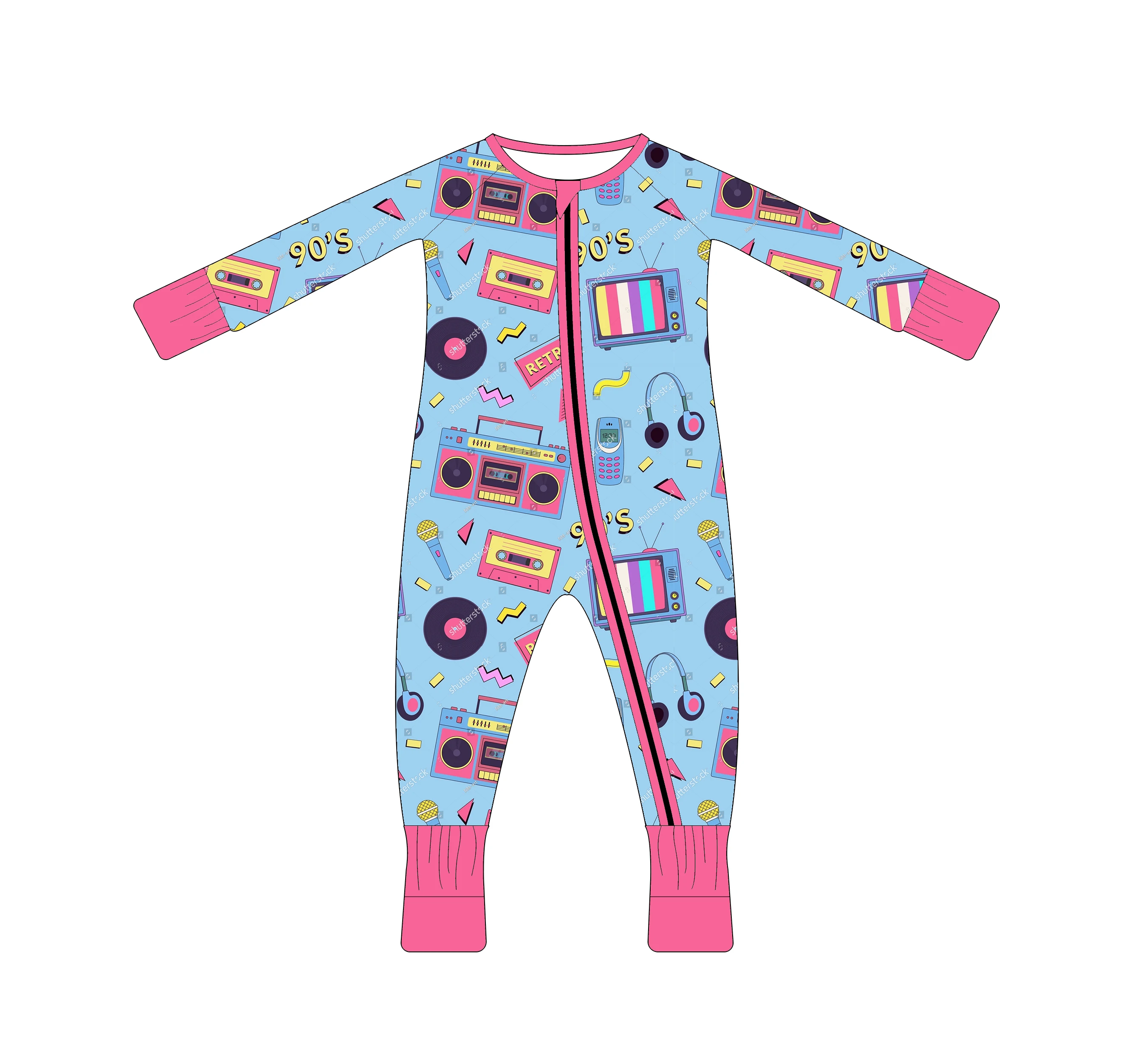 Bamboo Baby Clothes Custom Tag Baby Zipper Romper with Two Zipper Comfortable Soft Custom Urban Style Pajamas Baby Pajamas