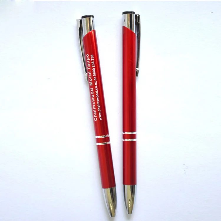 Wholesale aluminum metal promotional stationery office cultural advertising click  ballpoint pen