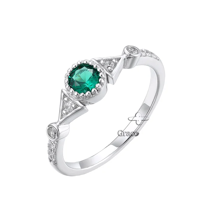 Grace Jewelry 925 Silver Custom Luxury Unique Finger Ring For Girls