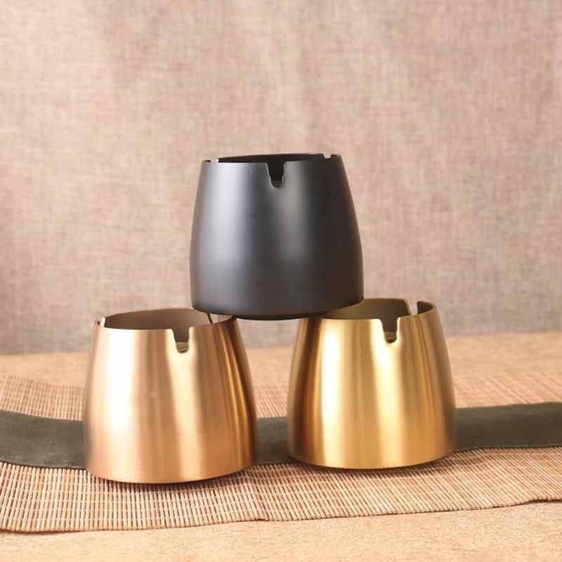 Custom Pocket Ashtray Gold Stainless Steel