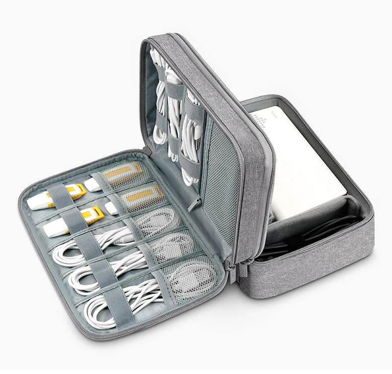 Multifunctional Travel Digital Data Cable oxford Storage Bag Cord Protector Cable Travel Organizer Bags for Earphone and Charger