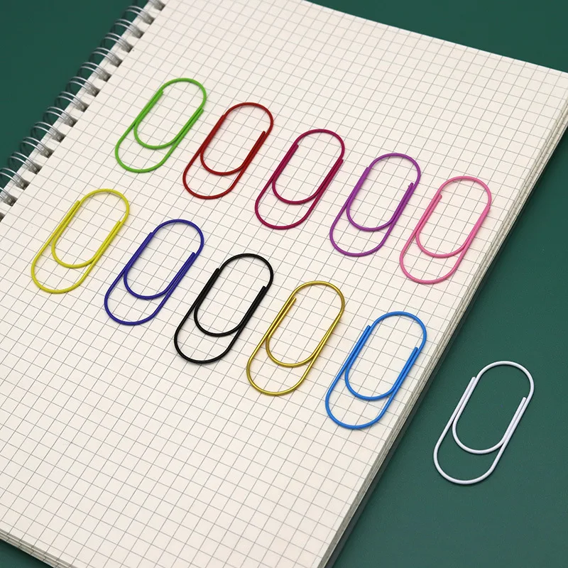 X809 50mm Paper Clip Metal Wire Clips File Index Clamp Widened Fat Paper Clips Colored Large Paperclips Bookmark For Home Office