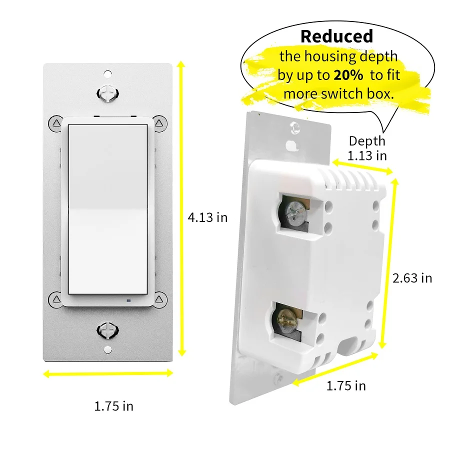 Luxury Smart Home Electric Wall Switch Wireless Wifi Tuya US Standards Max Voltage 120v Max 15a