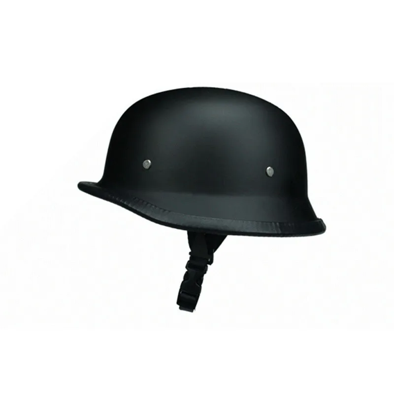BLACK German Motorcycle Half Helmet Chopper Biker