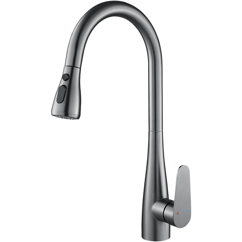 China Factory High quality modern kitchen black faucet pull out sprayer kitchen mixer sink faucet