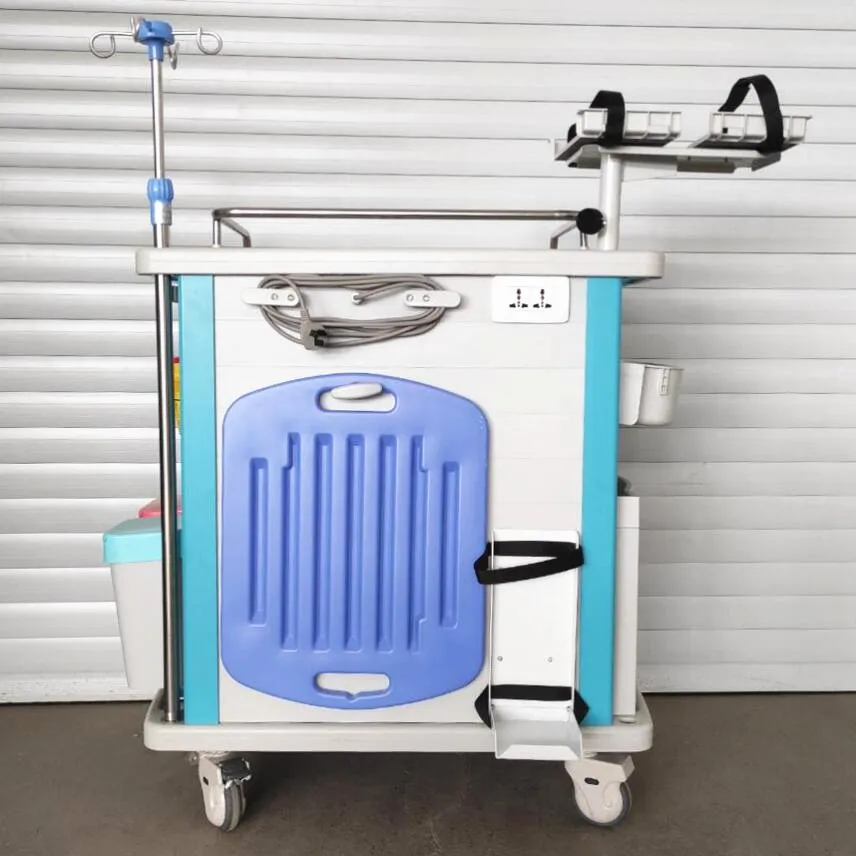 Manufacturer ABS Medical Equipment Trolley Hospital Medicine Cart Emergency Trolley