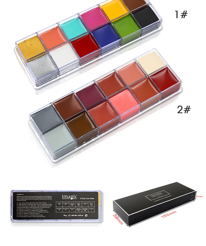 Ready Stock  12 Colors Waterproof Face Body Paint Festival Party Makeup Face Body Painting