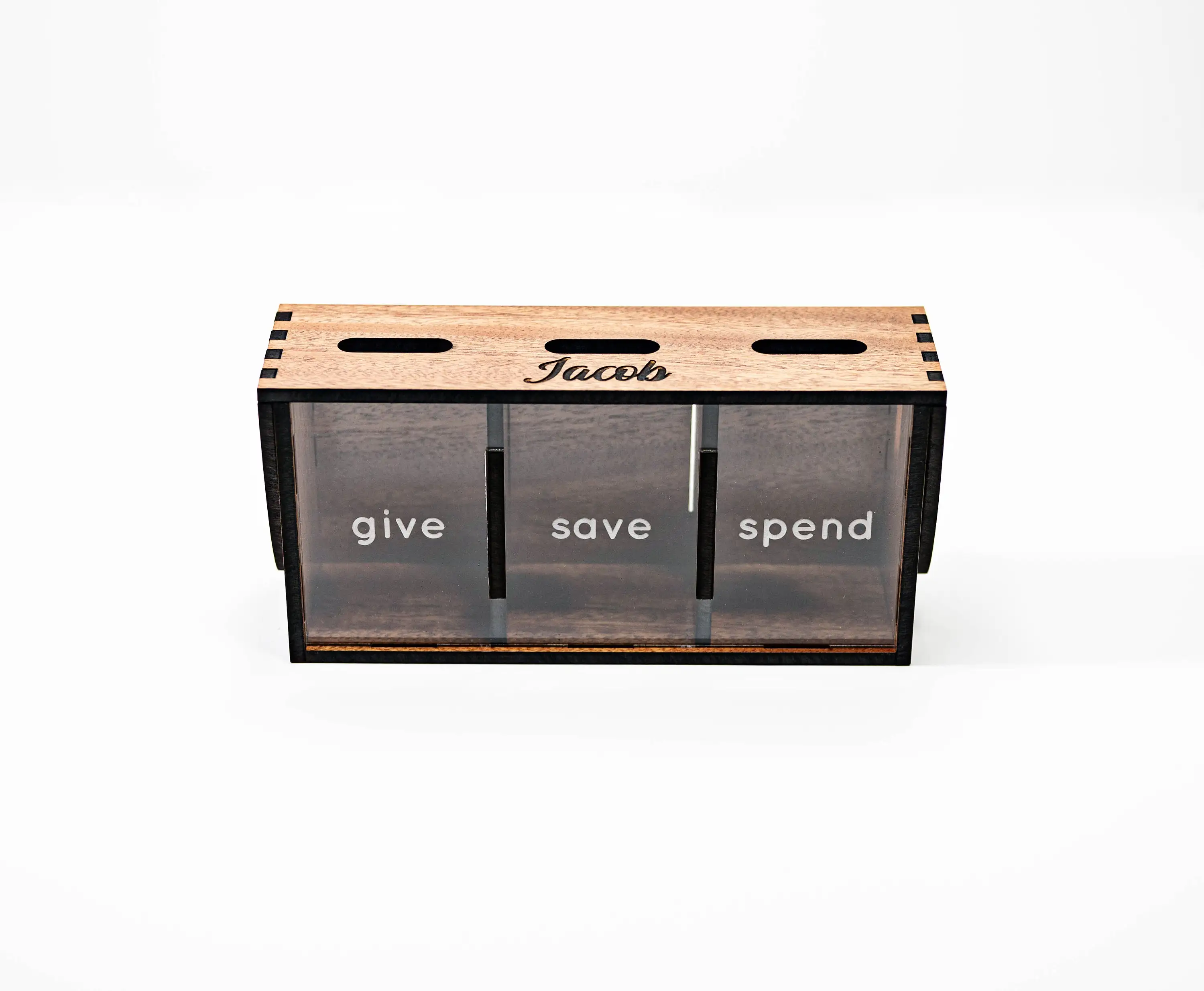 Wholesale Custom Gifts Bank Frame Saving Handmade Display Piggy Bank Coin Personalized Wooden Money Box For Kids