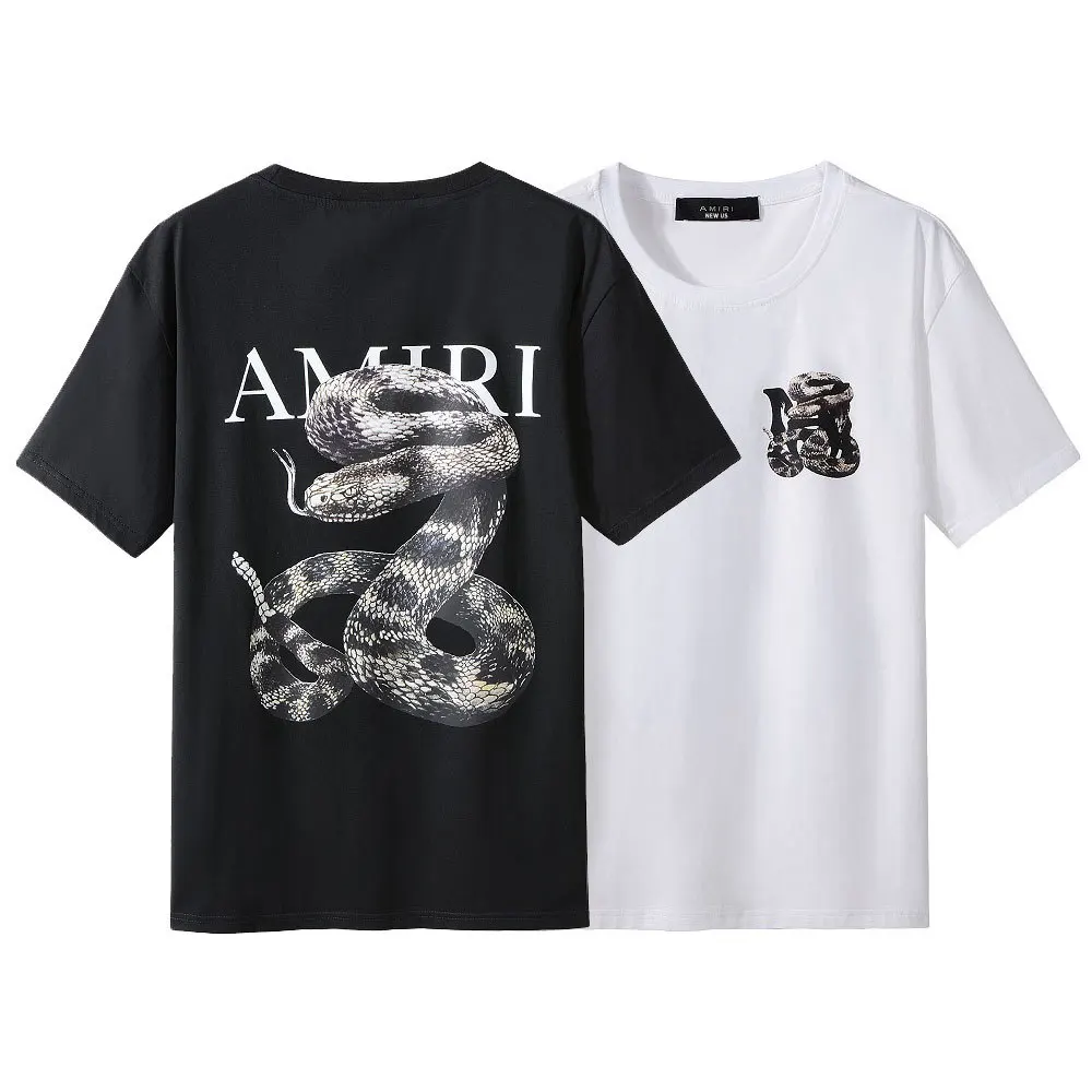 
 High Quality Original Amiry Snake Shirt Custom 100% Cotton T shirt for Men and Women   (1600279940540)