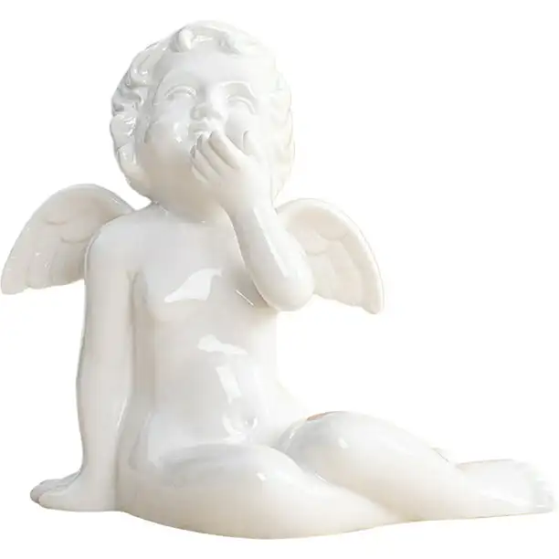 Mini ceramic angel figurines custom printing Statue Shelf Living Room Bedroom Decor handmade Figurines Gift