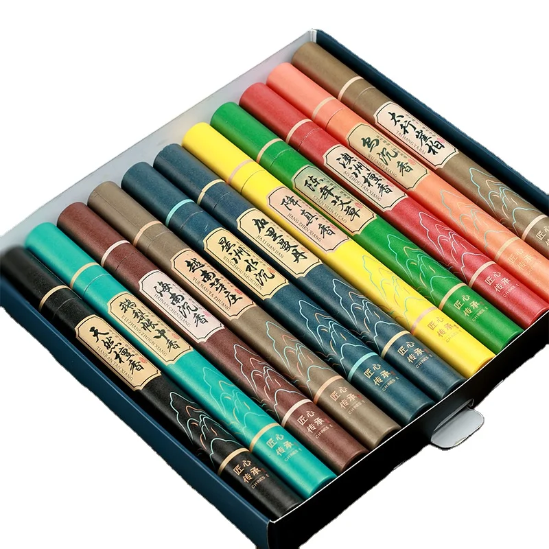 [Gift Box 11 Flavors Joss-Stick] 20G Long Incense Agarwood Sandalwood Incense Deodorant Purification Air Aromatherapy Wholesale