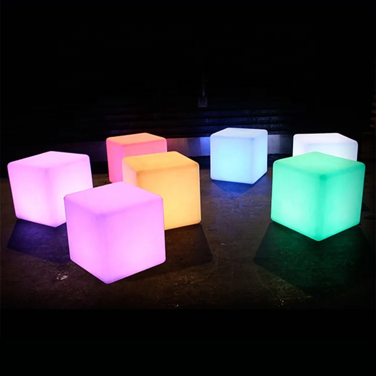 High Quality Outdoor Decor Led Cube Chair Table Cube Seat