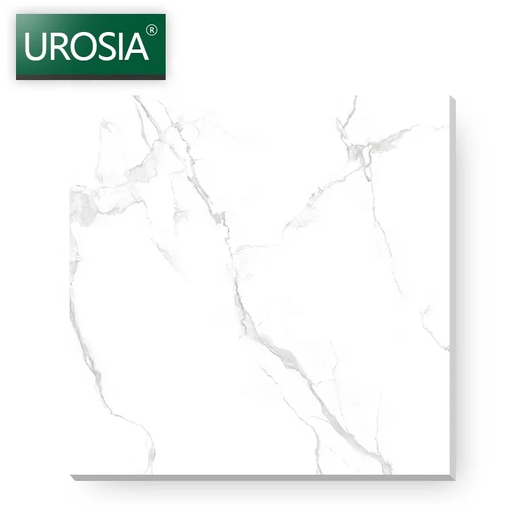 Hotel Indoor Lobby White Marble Tile 80x80 Marble Look White Carrara Glazed Floor Tile
