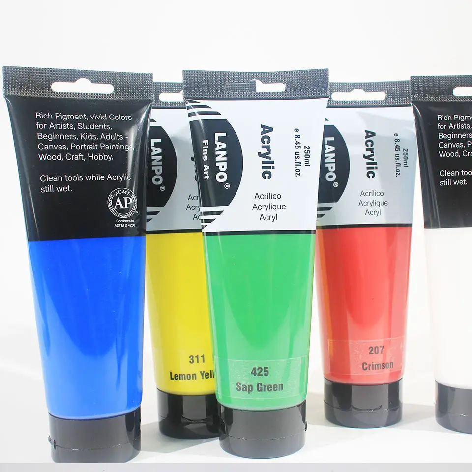 LANPO 250ml Student Acrylic Paint Acrylic color high quality