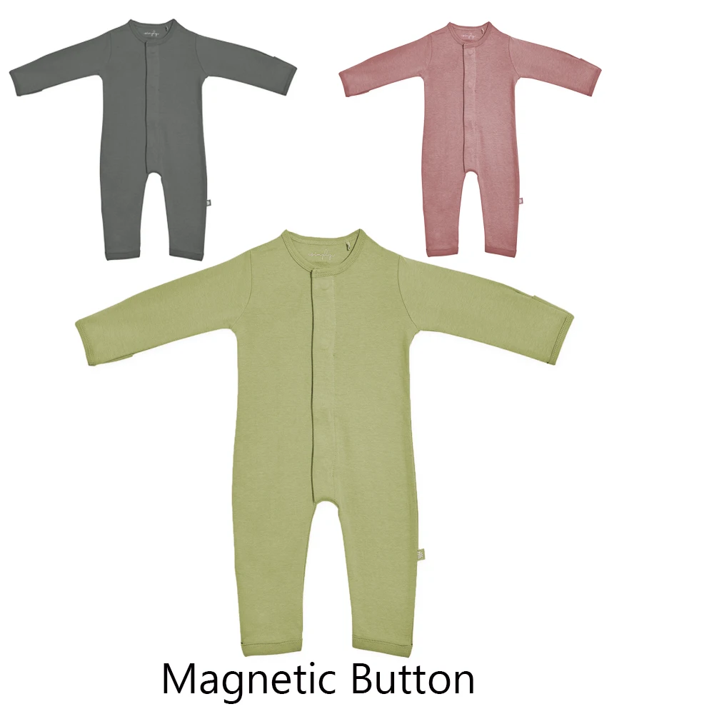 2024 customized infant bodysuit knitted romper baby winter onesie wholesale  toddler girl jumpsuit plain magnetic baby clothes