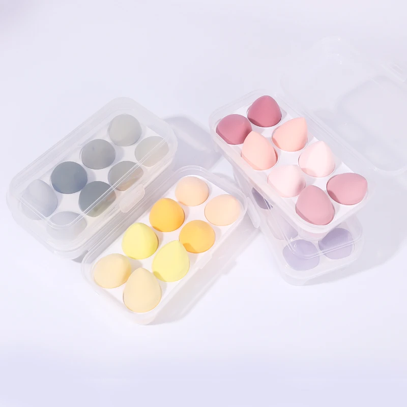 Makeup beauty sponge pink and blue , mini egg sponge makeup remover , pink and blue makeup sponge logo