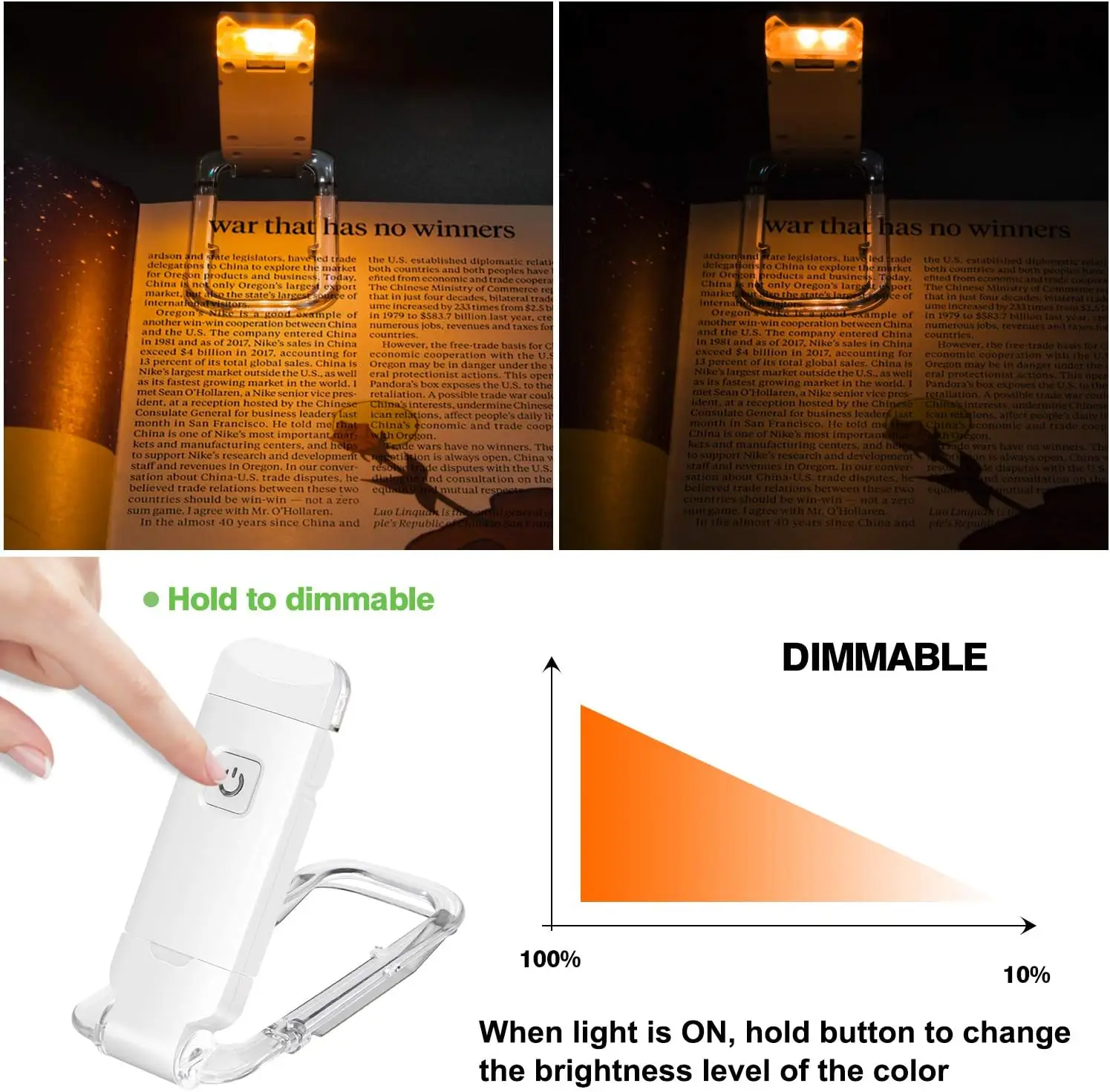 USB Rechargeable Clip on Book Lights Reading Lights for kids Flexible Book Reading Lights