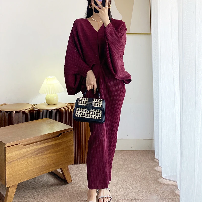 wholesale pleated summer dress 2022 summer maxi dress ladies miyake pleated women muslim dress