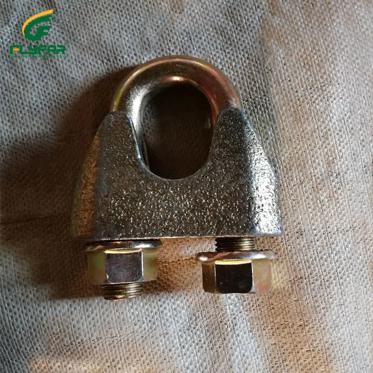 Made In China Yellow Zinc Plated Galvanized Malleable Steel DIN1142 Wire Rope Clip