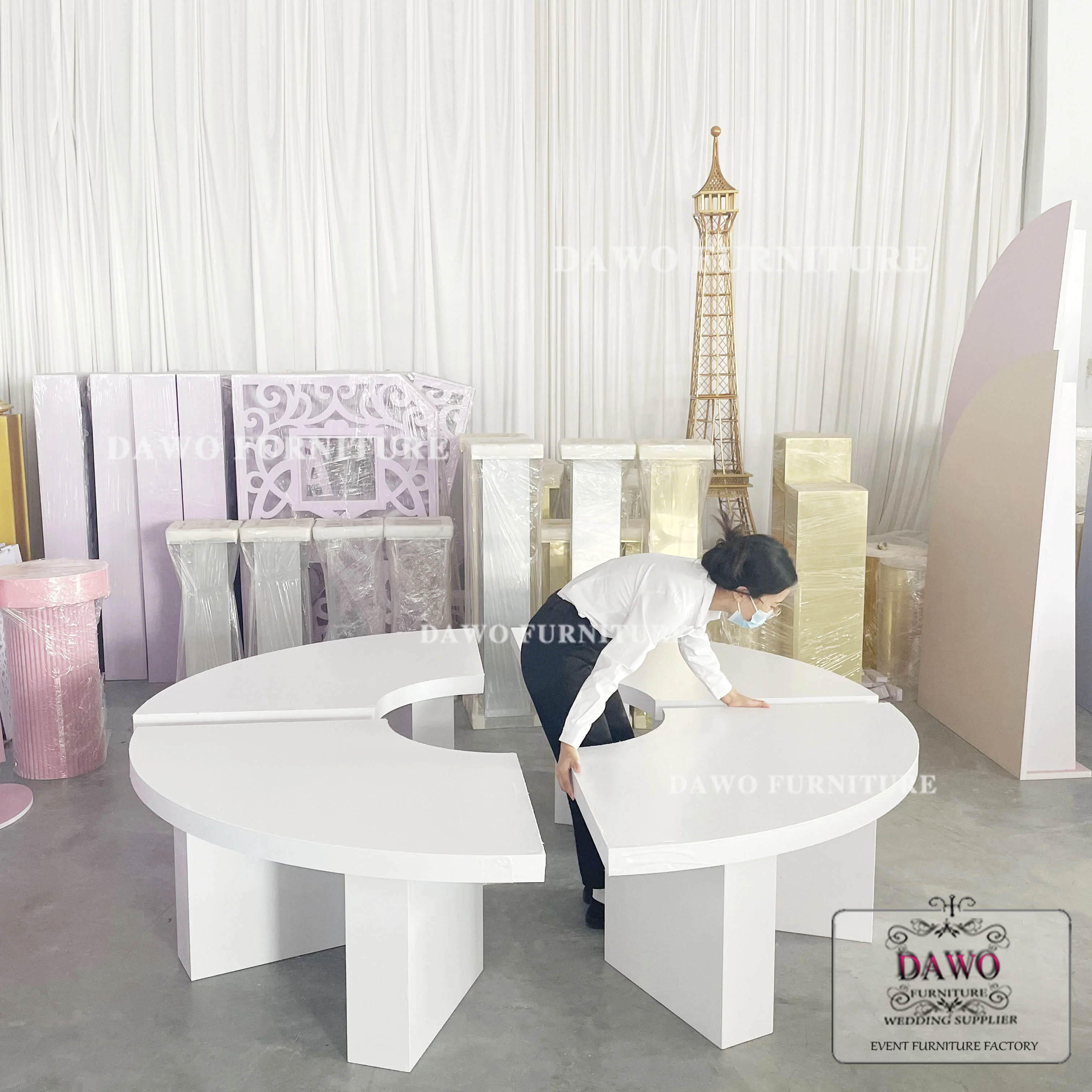 Детский стол из белого пластика mdf большой круглый стол для вечеринки