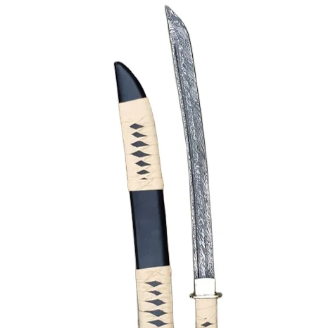 
 Японский меч из дамасской стали ручной работы с деревянной ножкой из Пакистана  