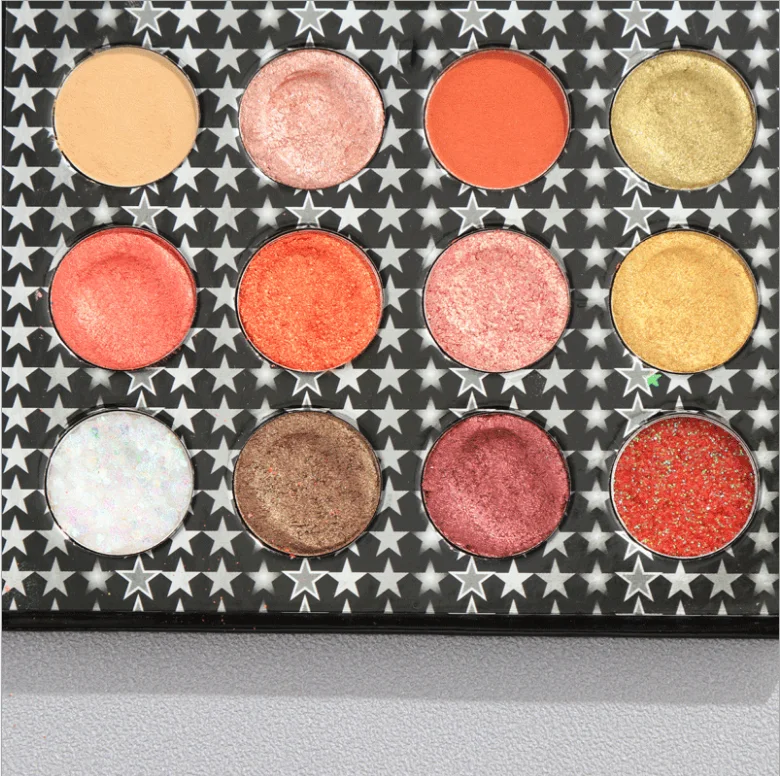 
Professional Makeup Creative LED Light 12 Colors High Pigment Creamy Eyeshadow palette with Mirror 