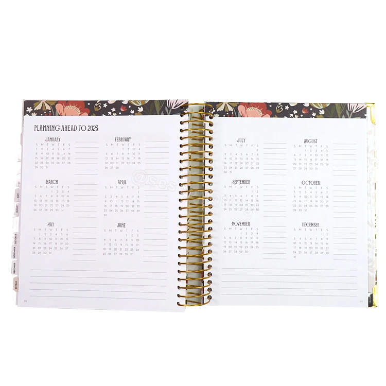 Spiral Daily planner, 2 year fancy planners organizers, best goal planner notebook