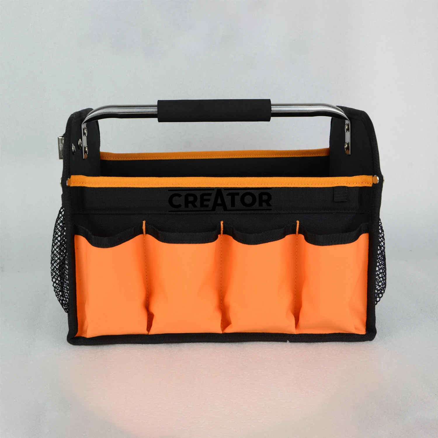 Foldable Open Top Electrician Tool Bag Heavy Duty Multiple 600D Pockets Wide Tote Bag Electrical Multifunction Tote Tool Box