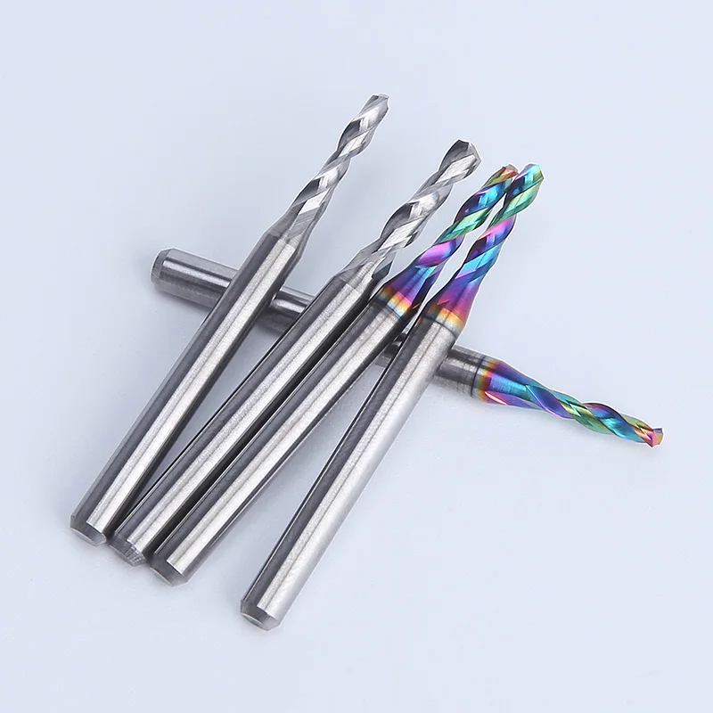 HUHAO coated DLC Carbide Drill 0.8-3.175 mm Tungsten Solid Drill Bits For PCB Print 10 pcs set twist drill bit 401021601