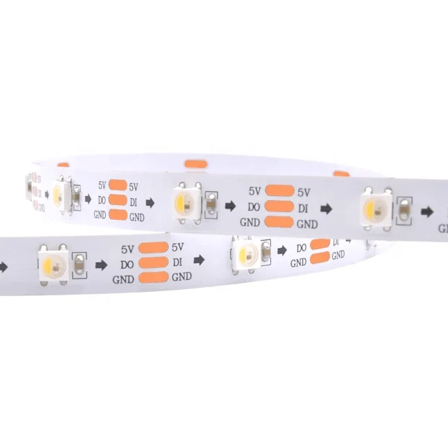 Customized Sk6812 Addressable RGBW Color 5050 Smd 60led/m Ws2812b Led Strip Lights
